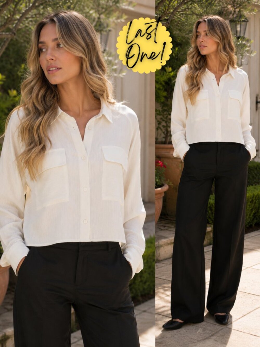 Melinda Satin-Stripe Pearl-Button Pocket Shirt